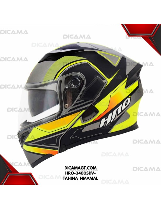 CASCO MOTORISTA L NEGRO M/AMARILLO TAHINA 3400 HRO HRO-3400SDV-TAHINA_NMAMAL