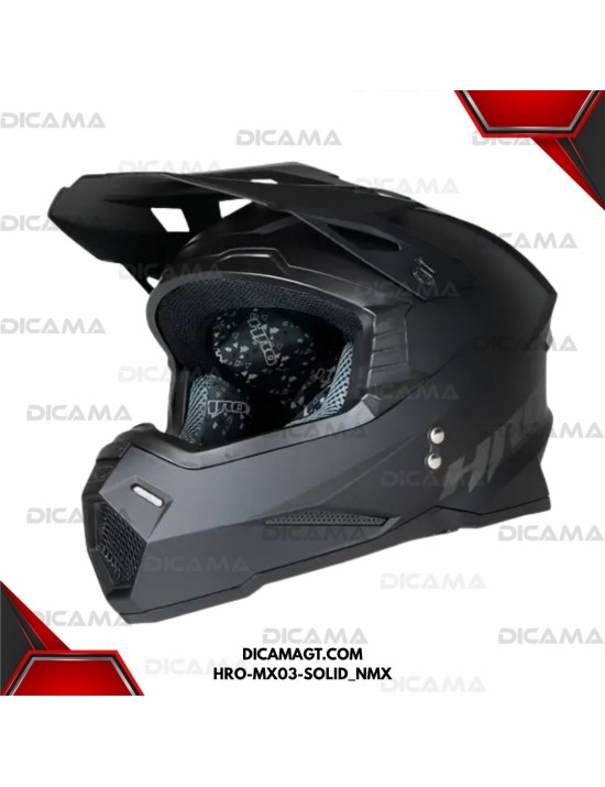 CASCO MOTORISTA XXL NEGRO MATE MOTOCROSS HRO HRO-MX03-SOLID_NMX
