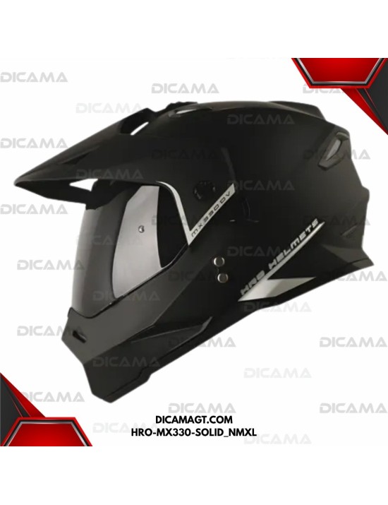 CASCO MOTORISTA XL NEGRO/MATE SOLID HRO HRO-MX330-SOLID_NMXL