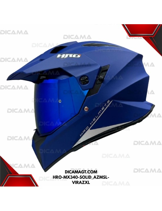 CASCO MOTORISTA XL AZ M/SLV-V-IAZ SOLID HRO HRO-MX340-SOLID_AZMSL-VIRAZXL