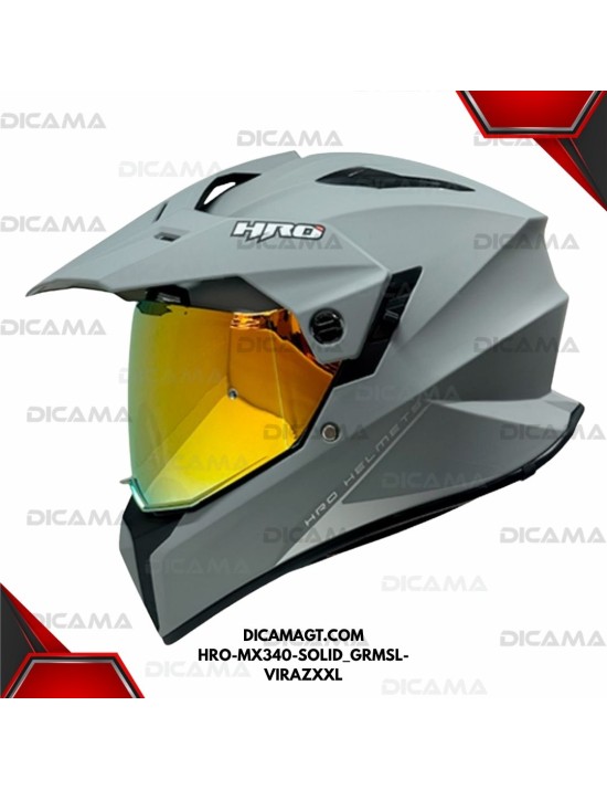 CASCO MOTORISTA XXL GRIS M/SLV-V-IAZ SOLID HRO HRO-MX340-SOLID_GRMSL-VIRAZXXL