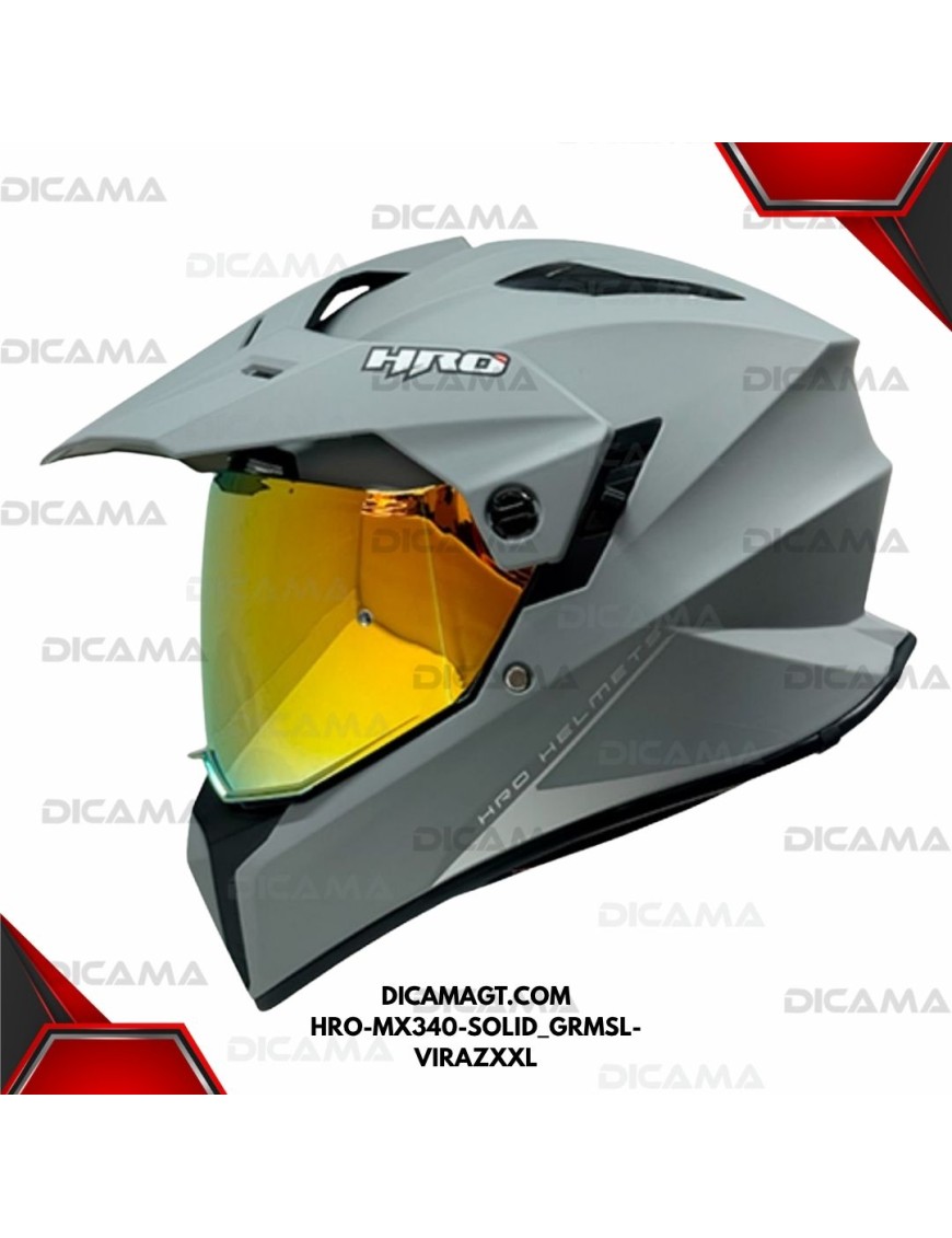 CASCO MOTORISTA XXL GRIS M/SLV-V-IAZ SOLID HRO HRO-MX340-SOLID_GRMSL-VIRAZXXL