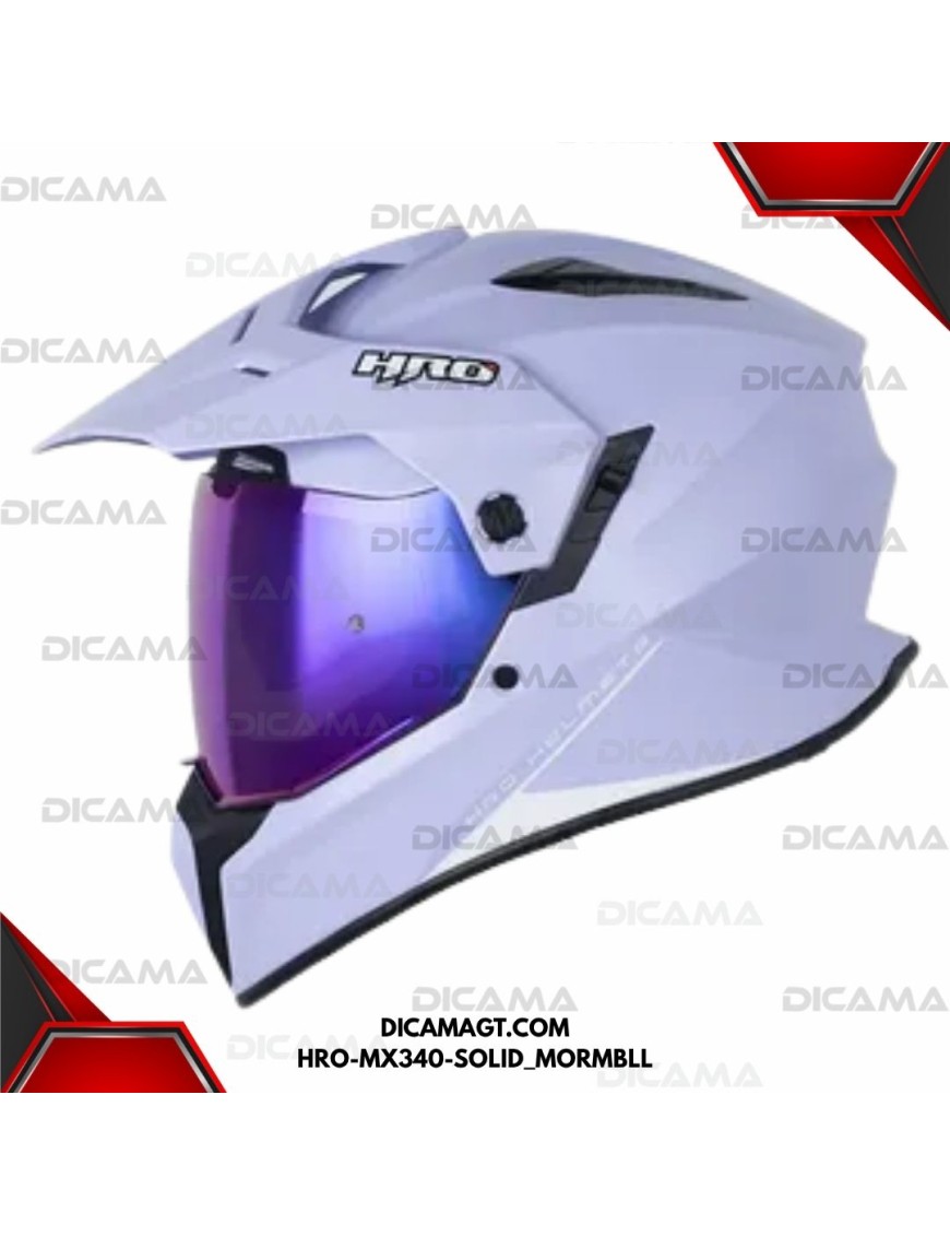 CASCO MOTORISTA L MORADO M/BLAN SOLID HRO HRO-MX340-SOLID_MORMBLL