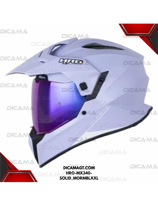 CASCO MOTORISTA XXL MORADO M/BLAN SOLID HRO HRO-MX340-SOLID_MORMBLXXL