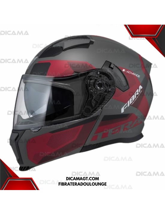 CASCO MOTORISTA XL ROJO/NEGRO MATE FIBRA TERA FIBRATERADOULOUNGE