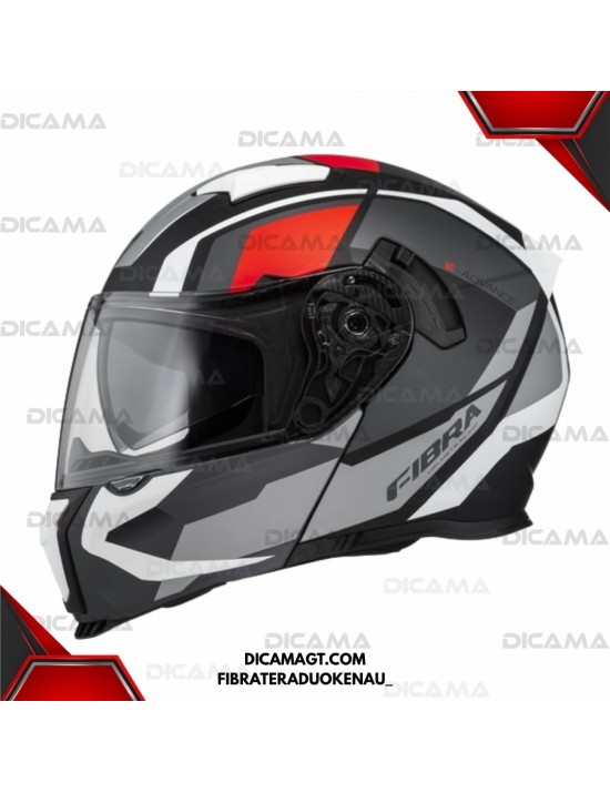 CASCO MOTORISTA XL NEGRO/GRIS/BLANCO MATE FIBRA TERA FIBRATERADUOKENAU_