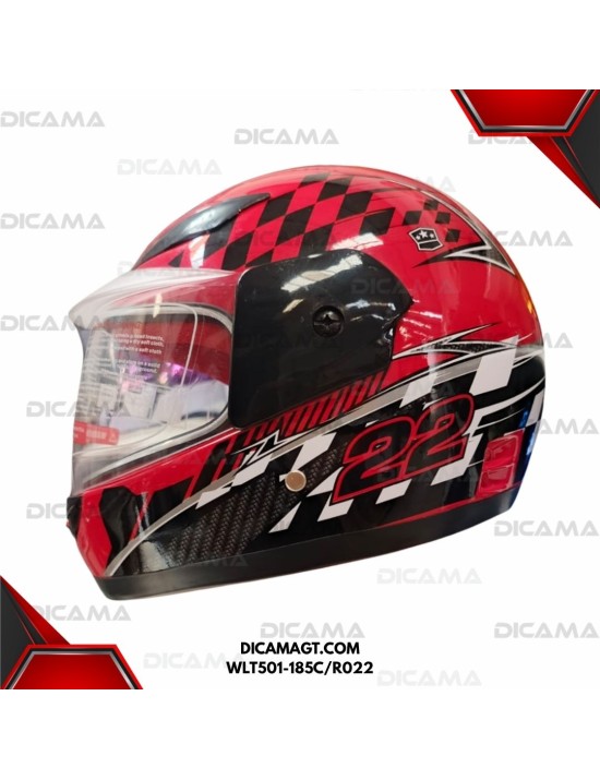 CASCO MOTORISTA NIÑO ROJO #22 CHINO WLT501-185C/R022