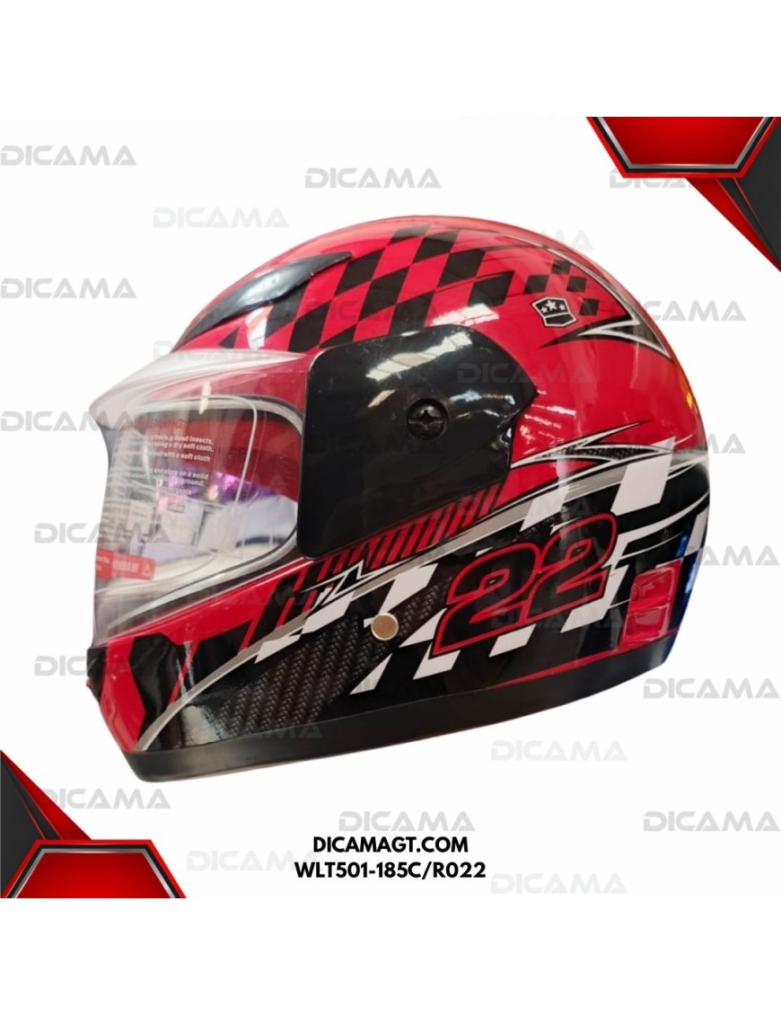 CASCO MOTORISTA NIÑO ROJO #22 CHINO WLT501-185C/R022