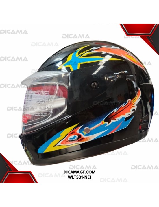 CASCO MOTORISTA NIÑO NEGRO #1 CHINO WLT501-NE1