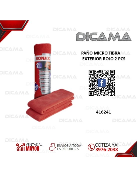 PAÑO MICRO FIBRA EXTERIOR ROJO 2 PCS