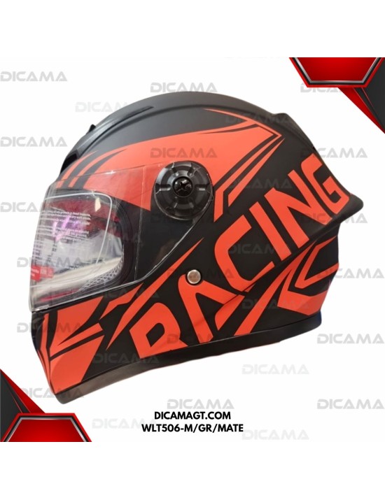 CASCO MOTORISTA NIÑO VERDE NEON CON GRIS MATE #4 M CHINO WLT506-M/GR/MATE