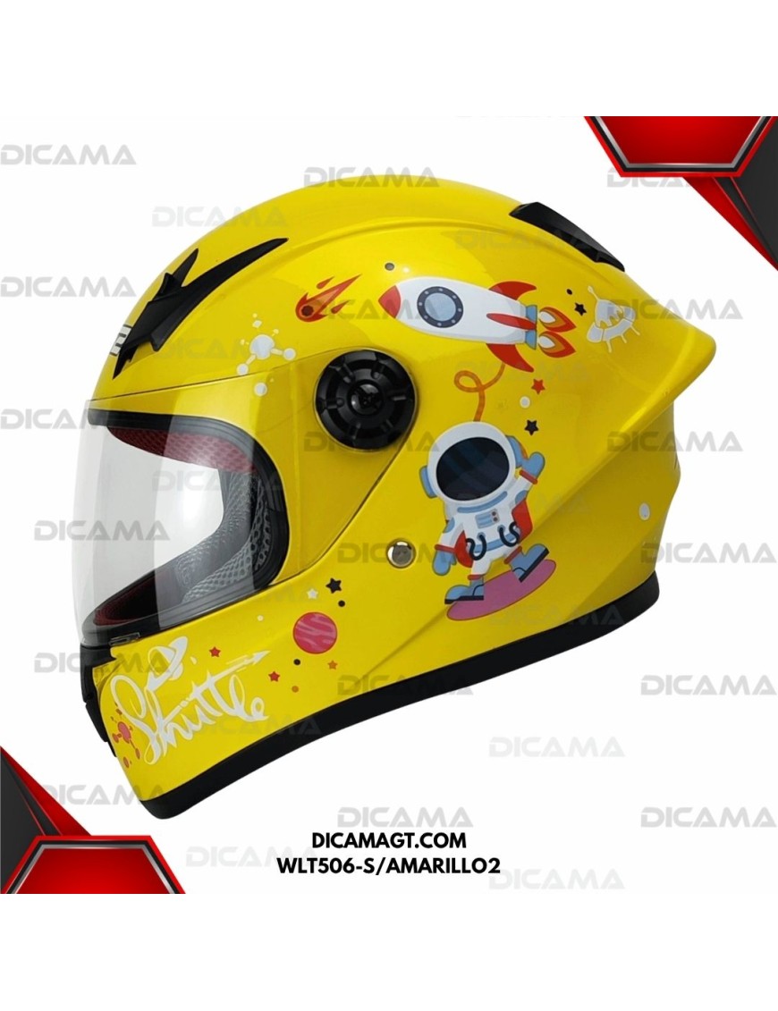CASCO MOTORISTA NIÑO AMARILLO #2 S CHINO WLT506-S/AMARILLO2