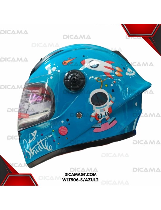 CASCO MOTORISTA NIÑO AZUL #2 S CHINO WLT506-S/AZUL2