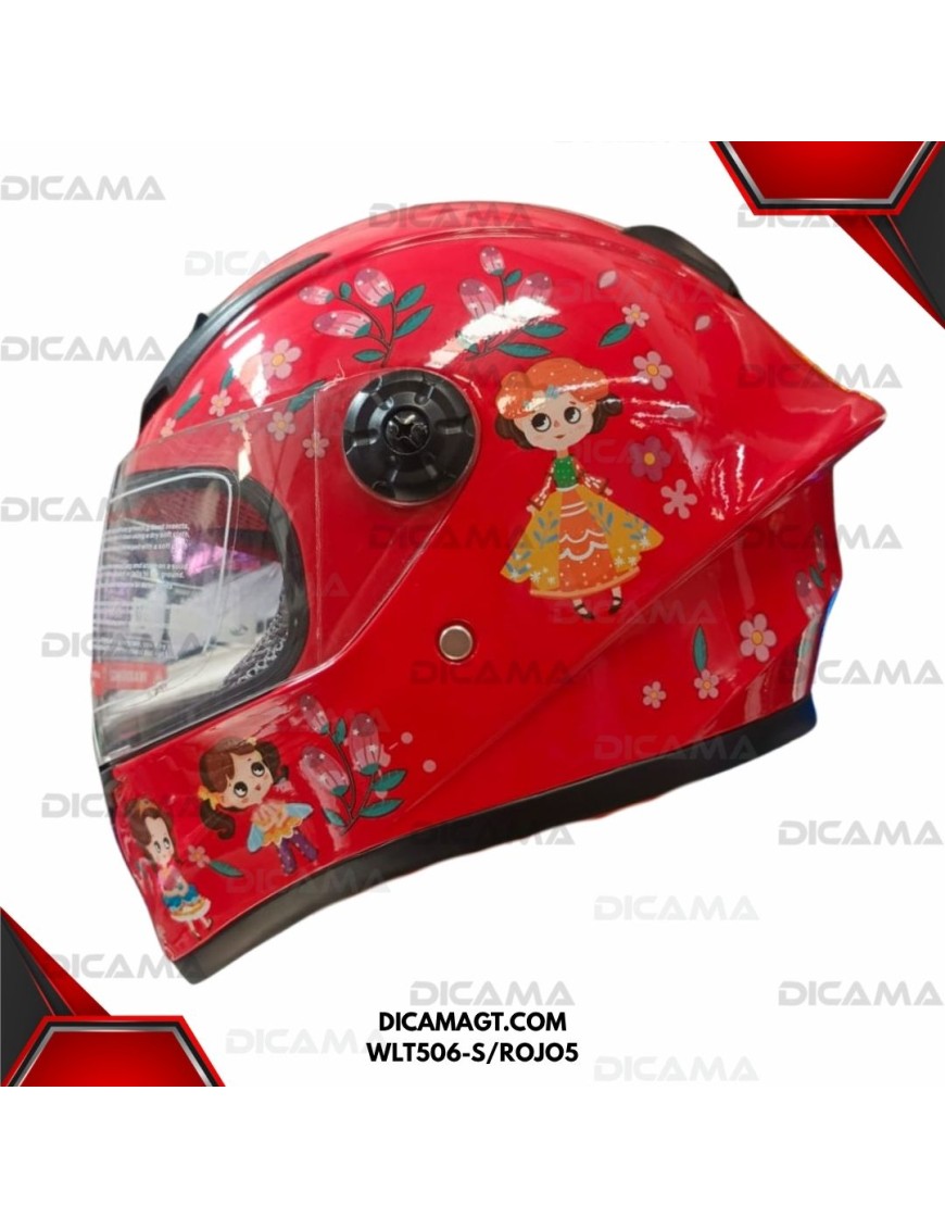 CASCO MOTORISTA NIÑO ROJO #5 S CHINO WLT506-S/ROJO5