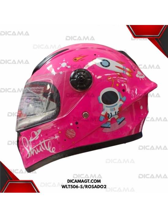 CASCO MOTORISTA NIÑA ROSADO #2 S CHINO WLT506-S/ROSADO2