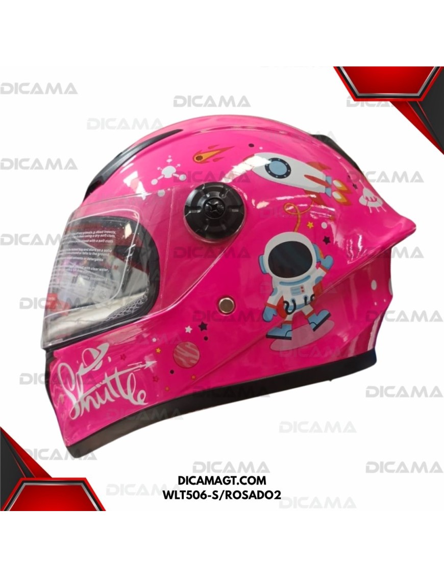 CASCO MOTORISTA NIÑA ROSADO #2 S CHINO WLT506-S/ROSADO2