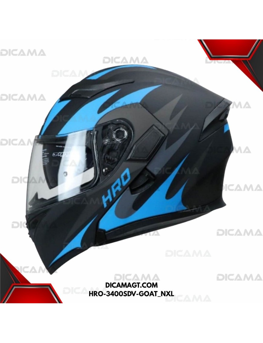 CASCO MOTORISTA XLNEGRO M/AZUL GOAT HRO HRO-3400SDV-GOAT_NXL