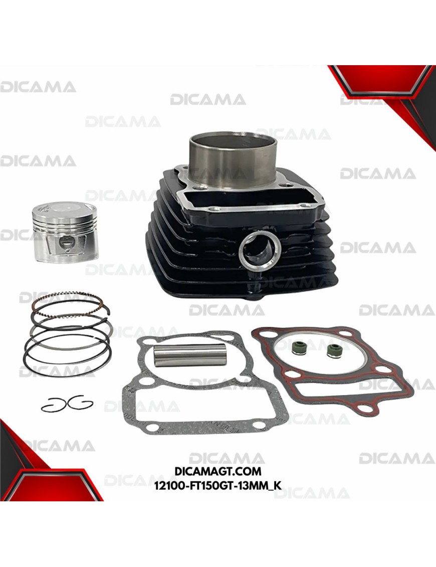CILINDRO KIT ITALIKA FT150 NEW KIMTEC 12100-FT150GT-13MM_K
