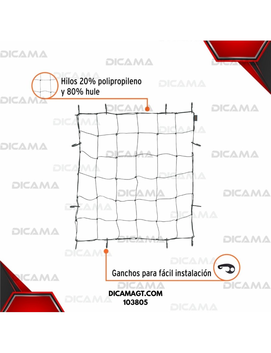 RED DE CARGA 1 M X 1 M  PORTA EQUIPAJE TRUPER 103805