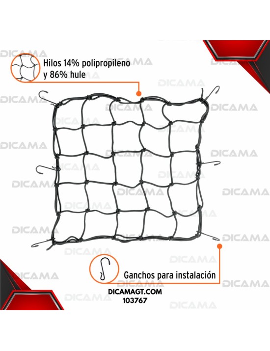 RED DE CARGA 40 X 40 CM PARA MOTOCICLETA TRUPER 103767