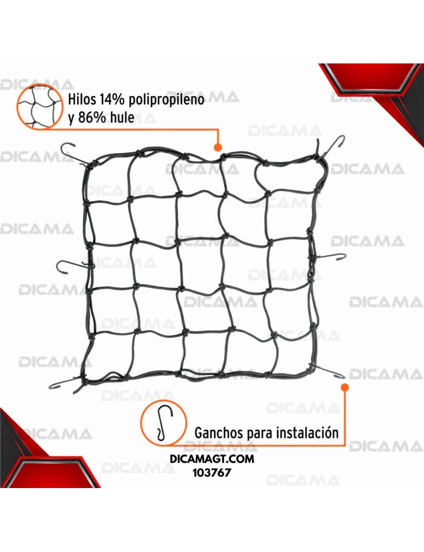 RED DE CARGA 40 X 40 CM PARA MOTOCICLETA TRUPER 103767