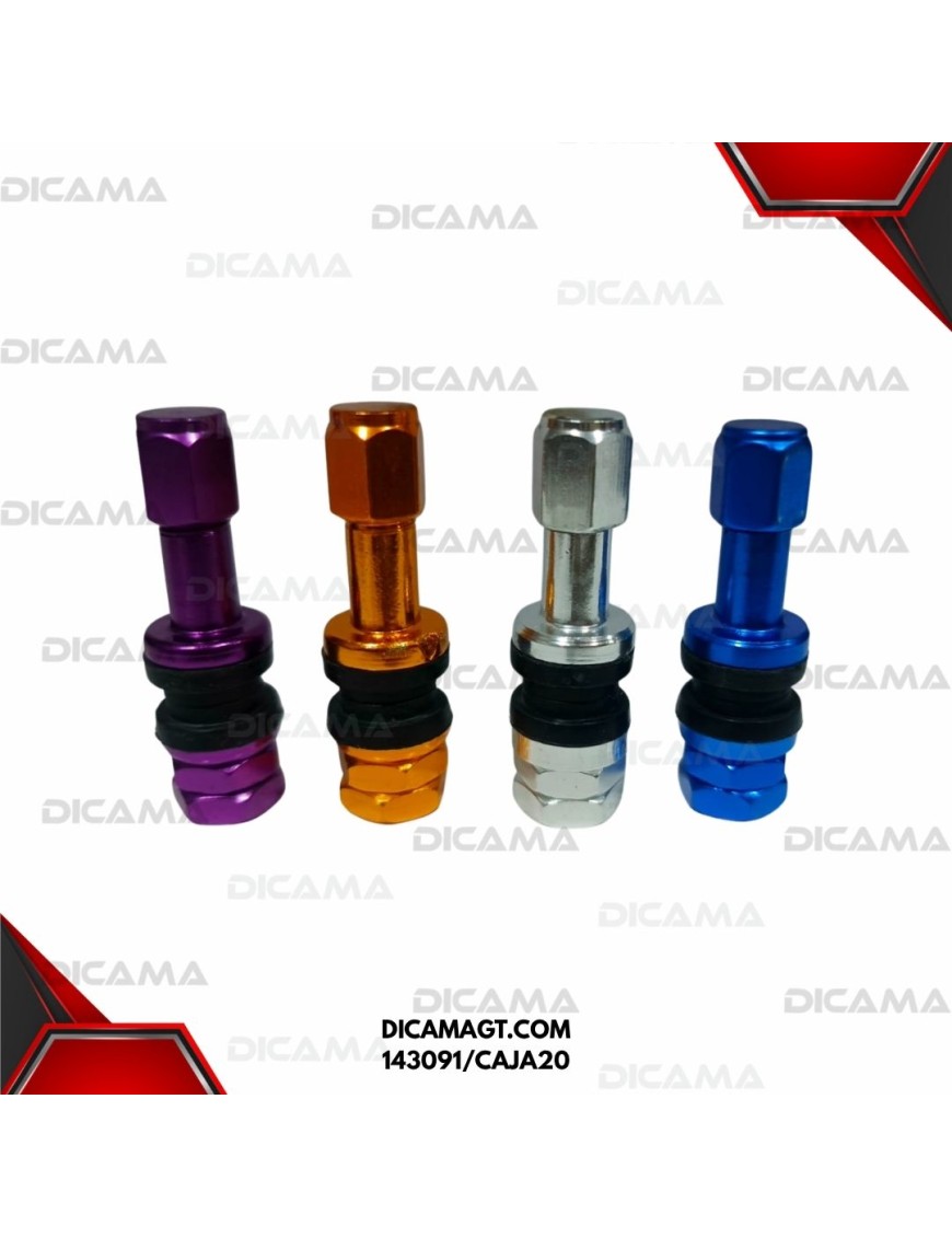 VALVULA DE LLANTA DE COLOR CG CHINA 143091/CAJA20
