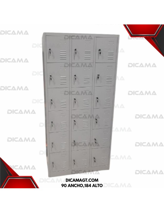 LOCKER METALICO 18 COMPARTIMIENTOS 90 ANCHO,184 ALTO,40 FONDO CHINA .