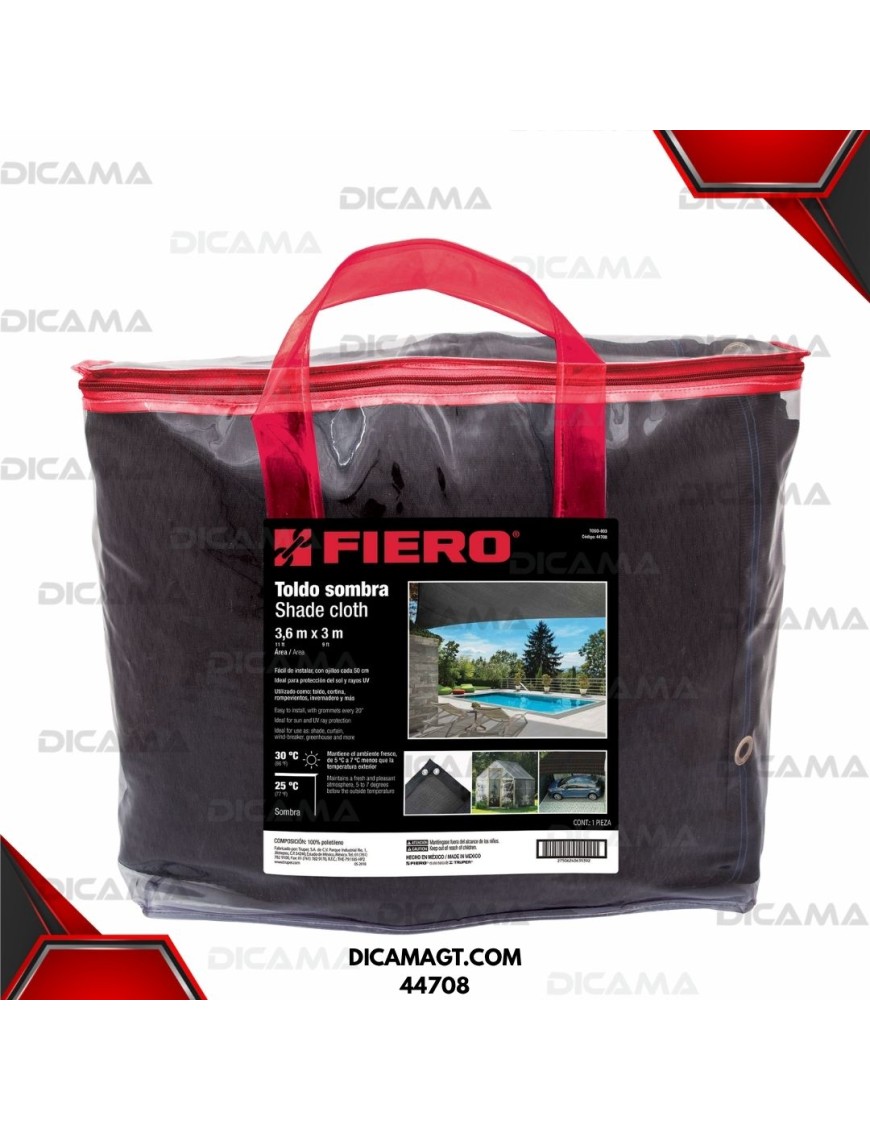 SOMBRA TOLDO 80%, 3.60 X 3 M FIERO 44708