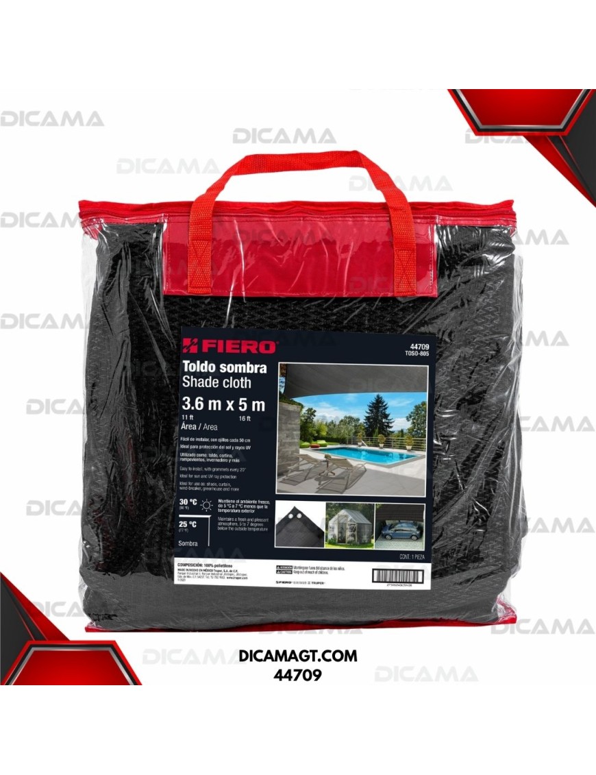 SOMBRA TOLDO 80%, 3.60 X 5 M FIERO 44709