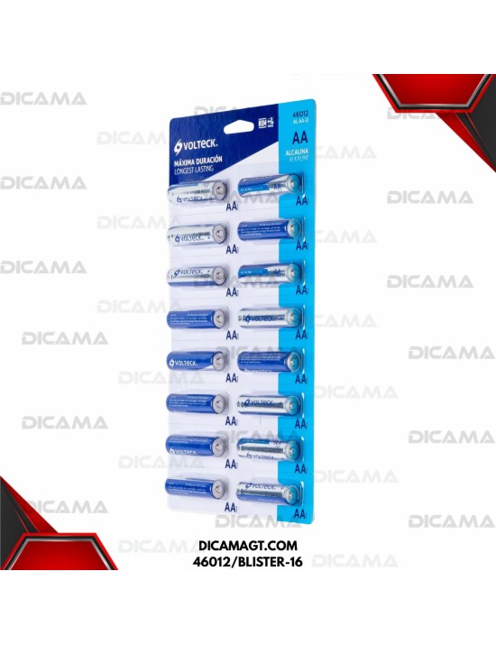BATERIA AA ALCALINA (1) VOLTECK 46012/BLISTER-16