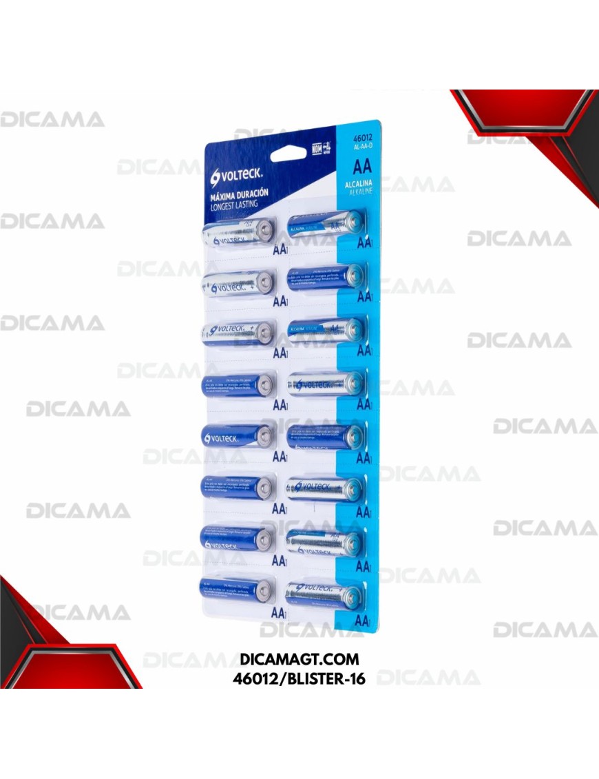 BATERIA AA ALCALINA (1) VOLTECK 46012/BLISTER-16
