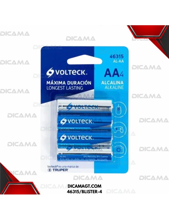 BATERIA AA ALCALINA BLISTER(4) VOLTECK 46315/BLISTER-4