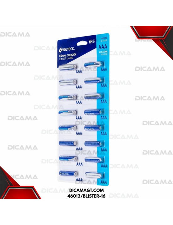 BATERIA AAA ALCALINA (1) VOLTECK 46013/BLISTER-16