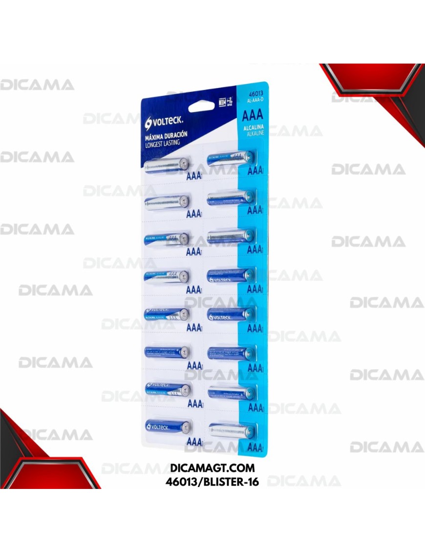 BATERIA AAA ALCALINA (1) VOLTECK 46013/BLISTER-16