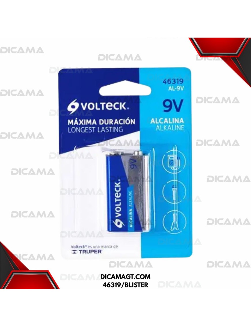 BATERIA 9 VOLTIOS ALCALINA (1) VOLTECK 46319/BLISTER