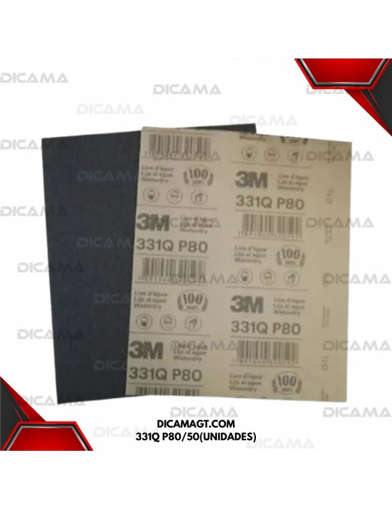 LIJA AGUA TRIMITE GRANO #80 04016 3M 331Q P80/50(UNIDADES)