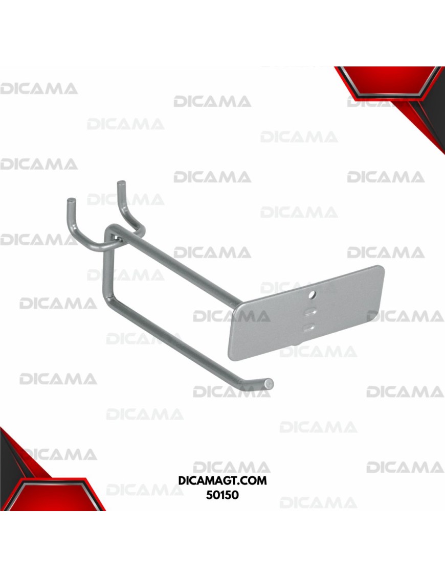 GANCHO RECTO 4  CON PORTA ETIQUETA PARA PERFOCEL Y PANEL RANURADO TRUPER 50150