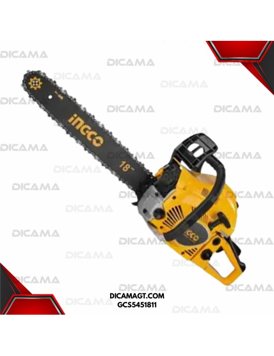 MOTOSIERRA DE GASOLINA 46CC 18" 1800 WATTS INGCO GCS5451811