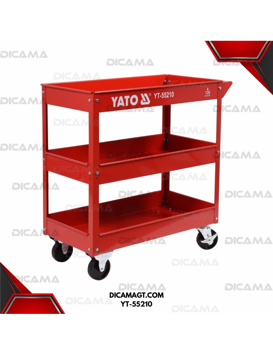 MESA DE TRABAJO METAL 3 COMPARTIMIENTOS C/RODOS 130 KGS YATO YT-55210