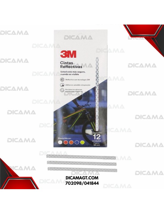 CINTA REFLECTIVAS GRIS P/BICICLETA 12 TIRAS 7MMX145 3M 702098/041844