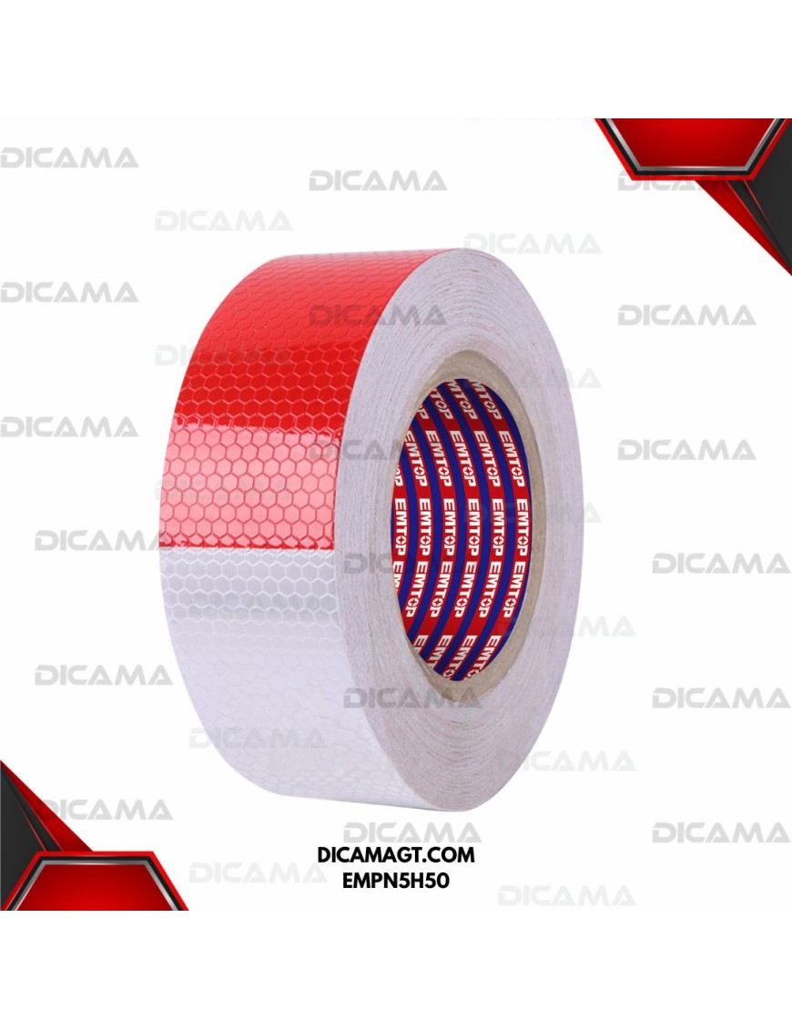 CINTA REFLECTIVA 50MM X25MTS ALTA VISIBILIDAD EMTOP EMPN5H50