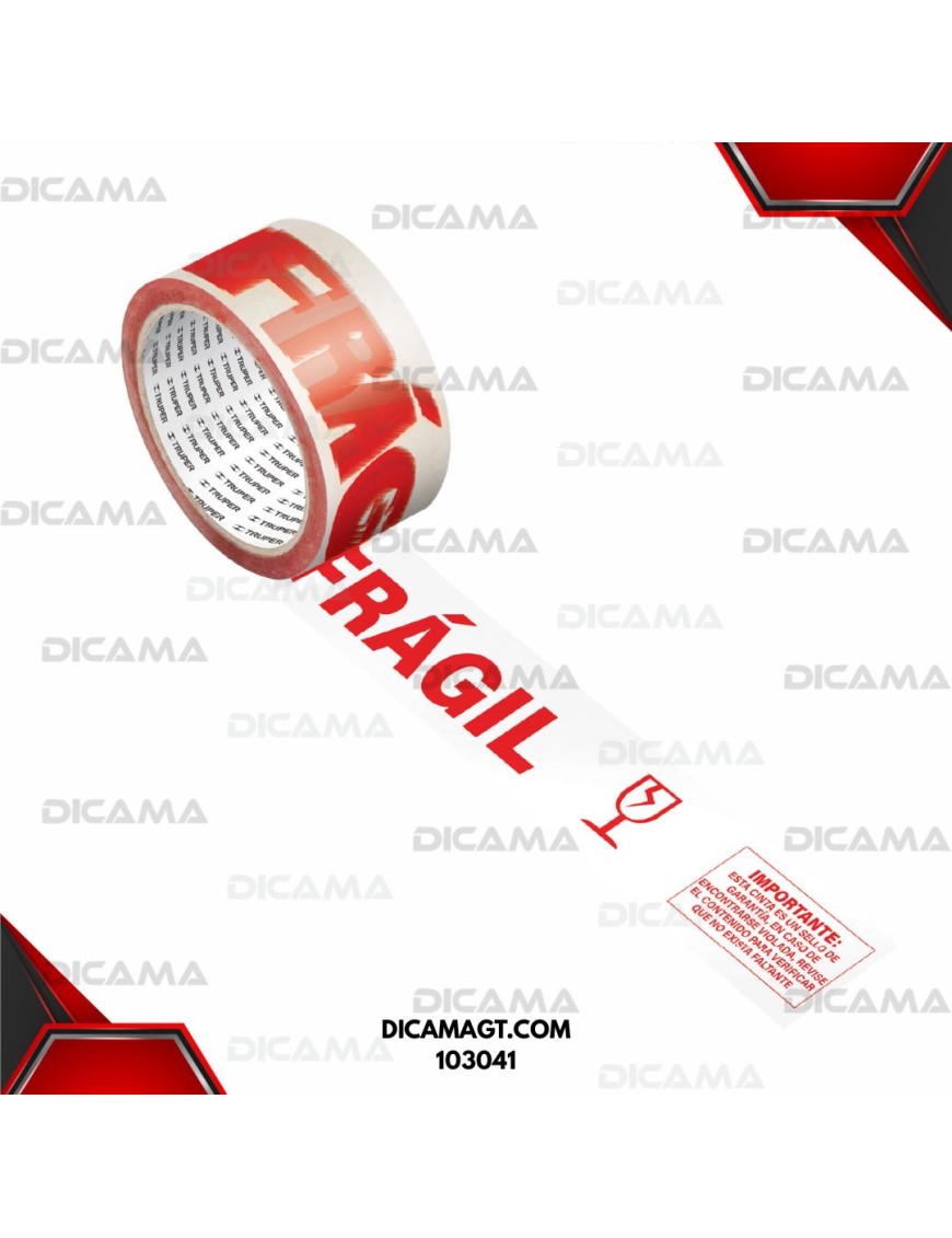 CINTA  ADHESIVA FRAGIL DE EMPAQUE 48 MM X 150 M TRUPER 103041