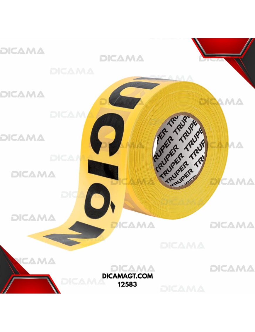 CINTA AMARILLO PRECAUCION DELIMITADORA 305MTS TRUPER 12583