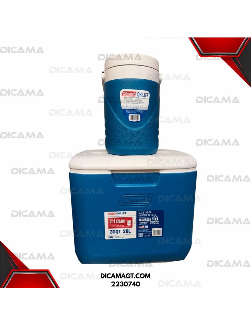HIELERA 30 QT AZUL COMBO THERMO 1 GLN COLEMAN 2230740