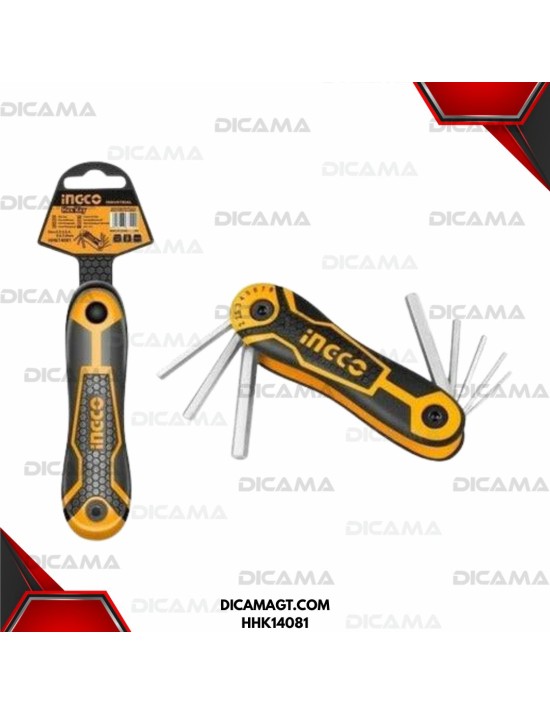 JUEGO DE LLAVES ALLEN 8 PZAS DE BOLSILLO 2A8MM INGCO HHK14081