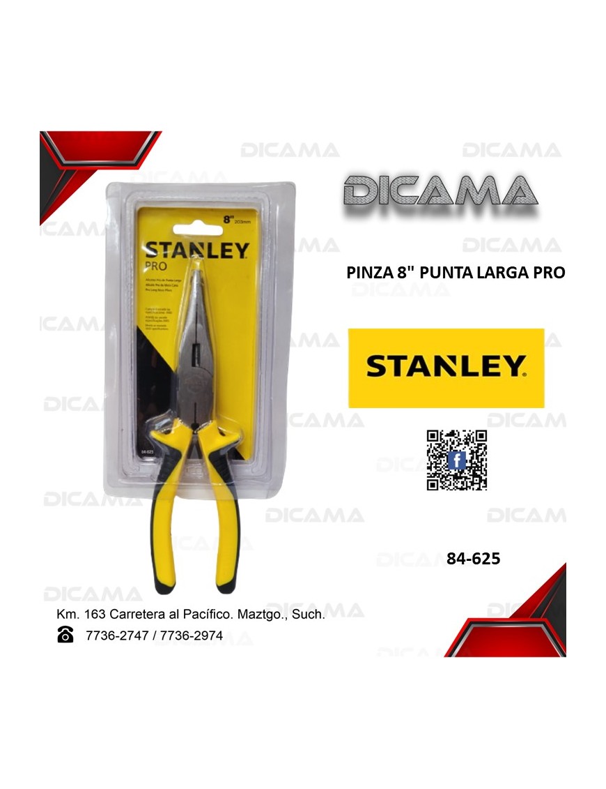 PINZA 8" PUNTA LARGA PRO