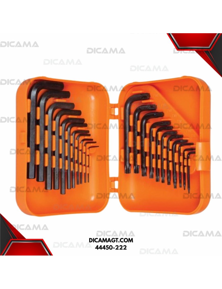 HEXAGONALES JUEGO 22PCS TRAFIX T6-T50 1.5MM-10MM TRAMONTINA 44450-222