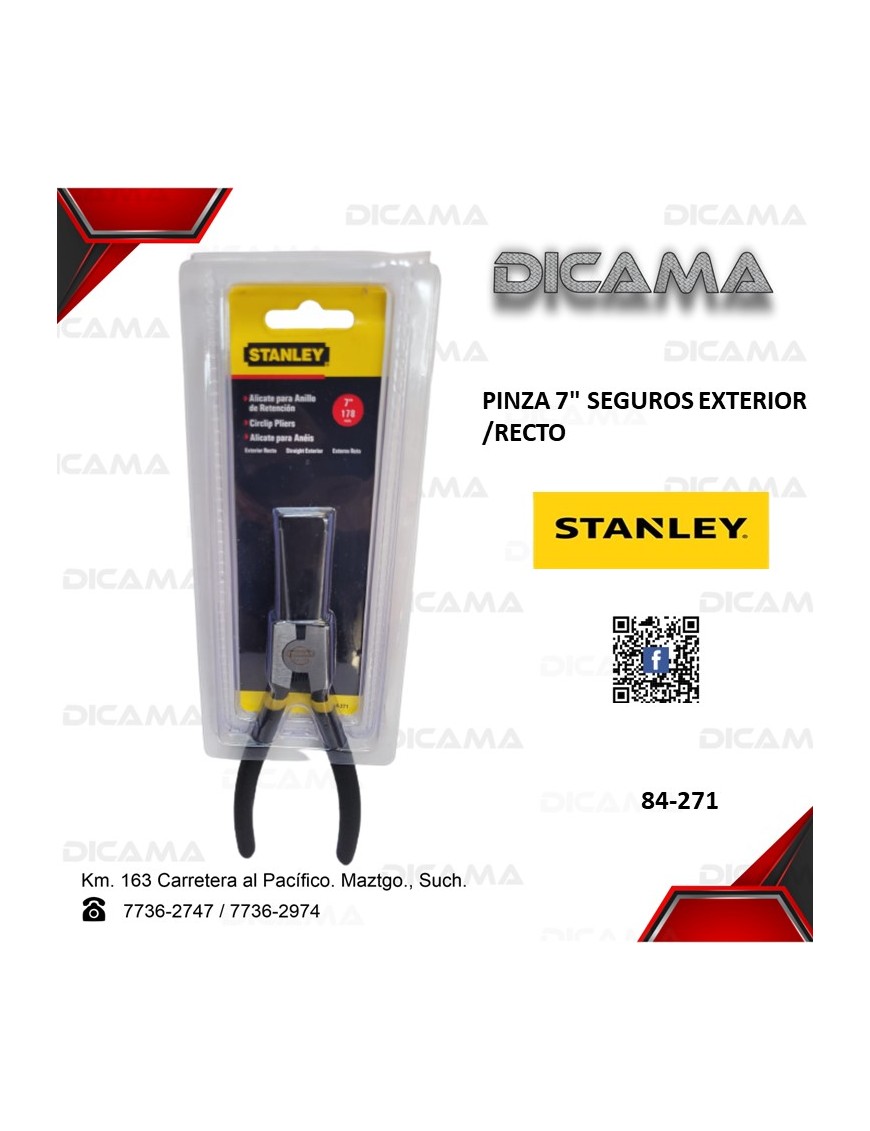 PINZA 7" SEGUROS EXTERIOR /RECTO