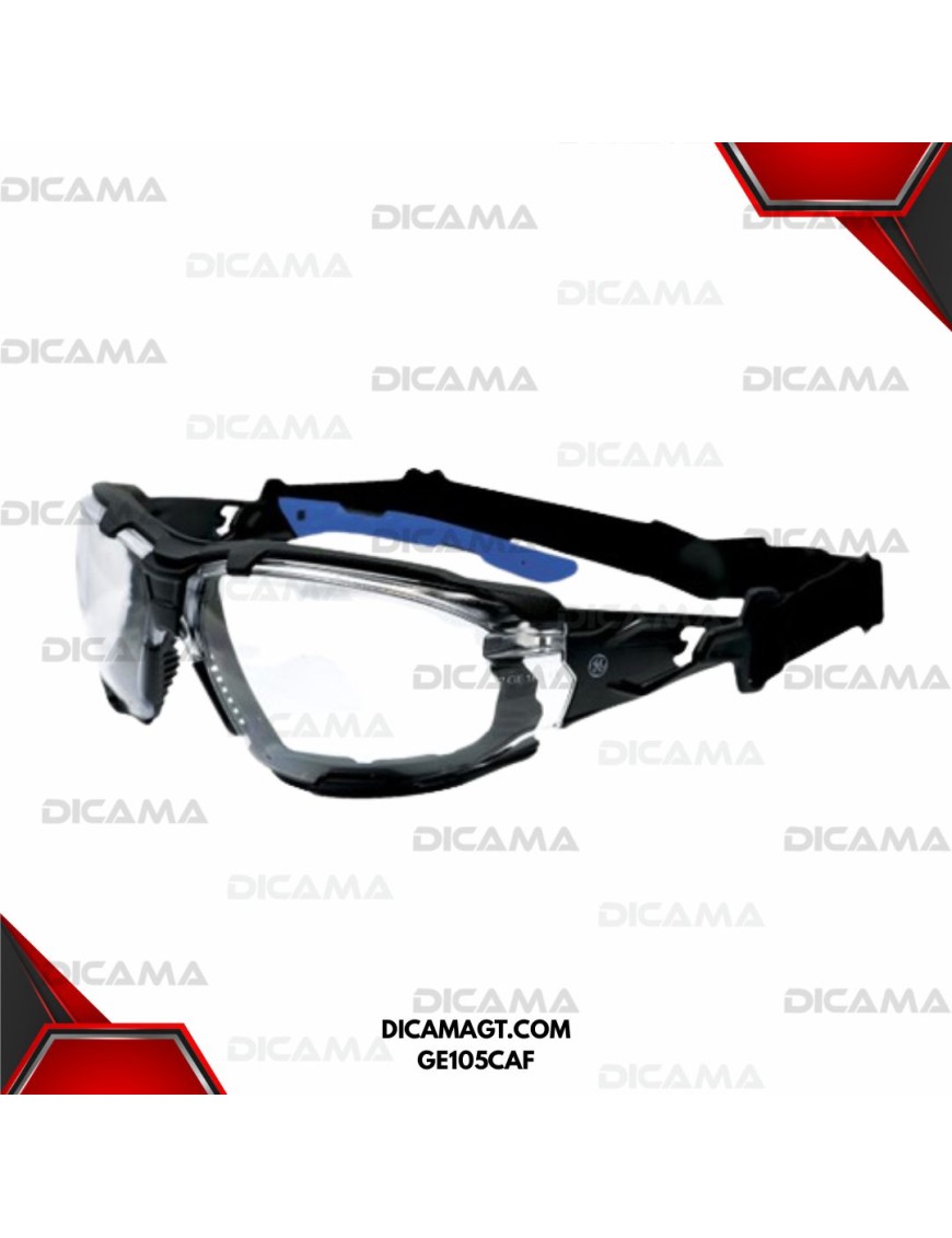 LENTES DE SEGURIDAD NEGRO/AZUL TRANSPARENTES TAIWAN GE105CAF