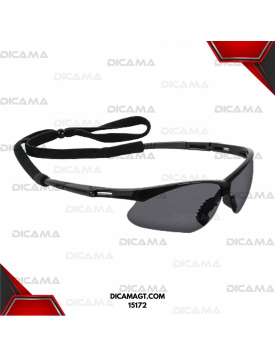 LENTES DE SEGURIDAD GRISES ANTIEMPAÑO C/CORDÓN AJUSTABLE, SPORT TRUPER 15172